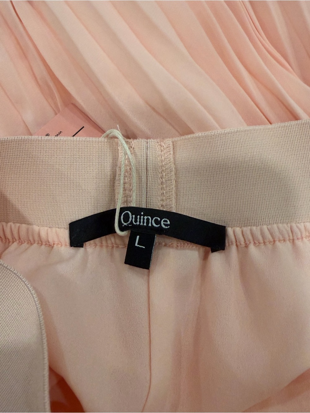 Quince Blush Pleated Chiffon Midi Skirt, Size L NWT - Picture 6 of 8